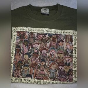 Vintage Women's 90s Anvil Earth Collection T-shirt Size Large